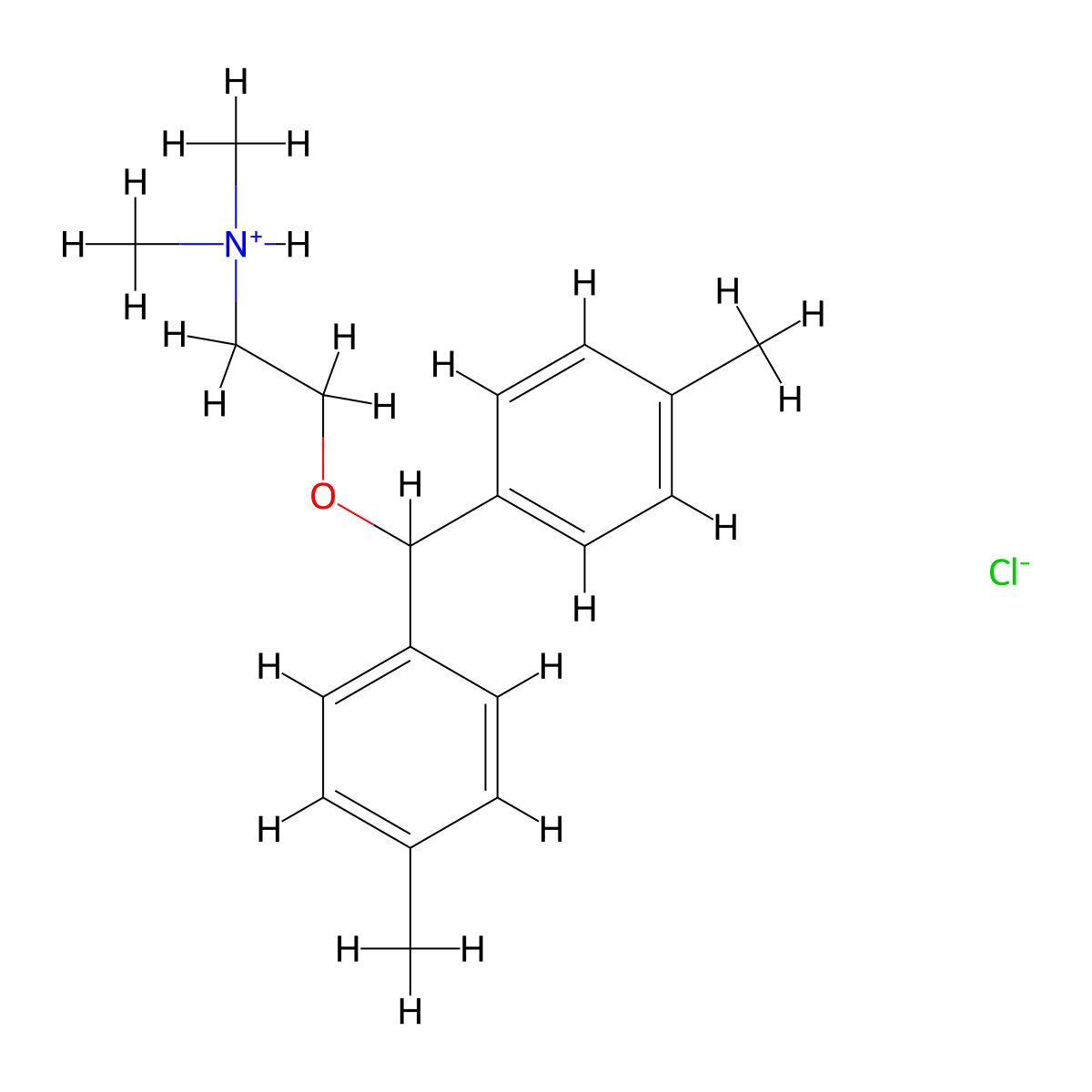 Ethylamine, N,N-dimethyl-2-(di-(p-tolyl)methoxy)-, hydrochloride molecular structure, CAS 18483-57-3