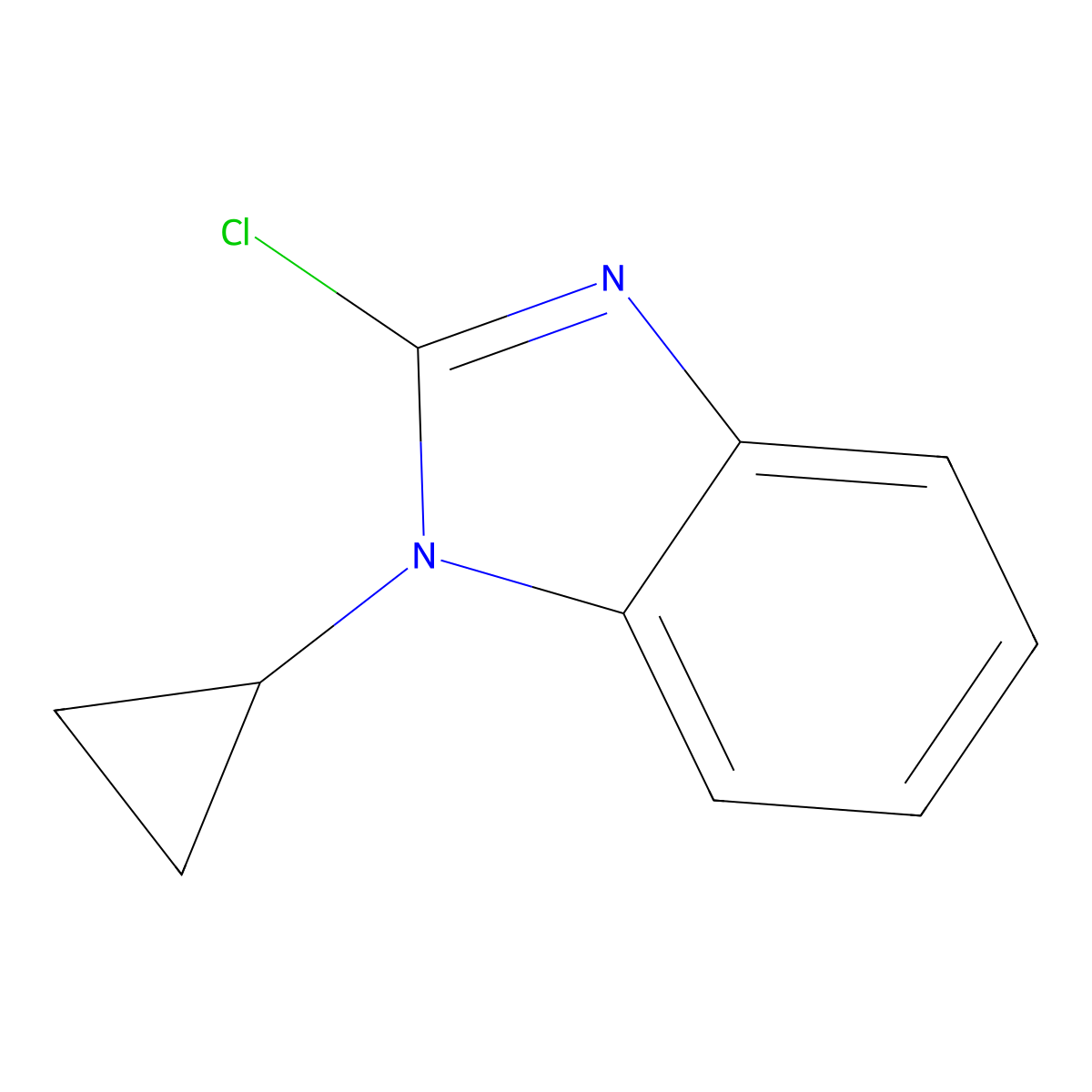 1H-Benzimidazole, 2-chloro-1-cyclopropyl- molecular structure, CAS 184832-29-9