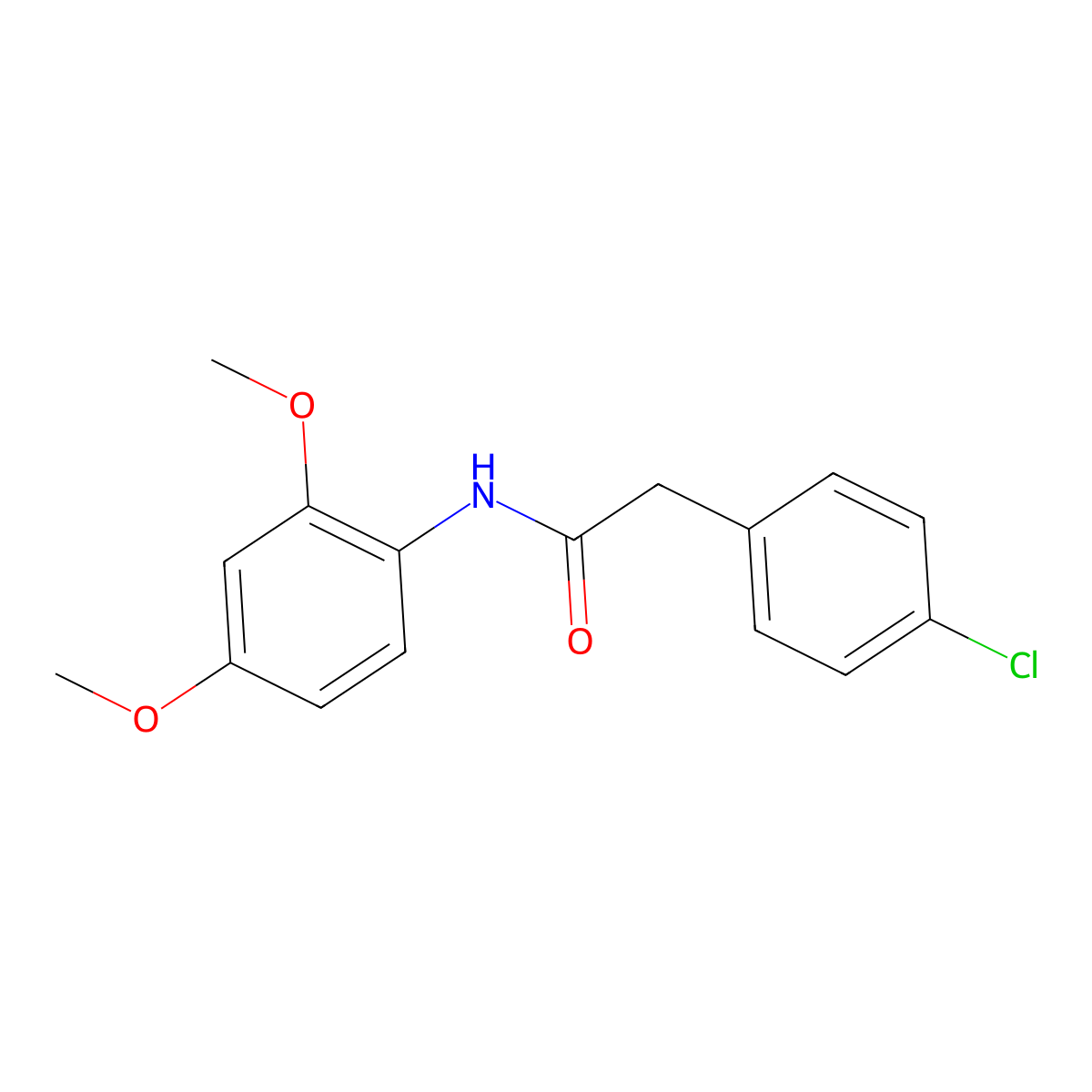 2-(4-chlorophenyl)-N-(2,4-dimethoxyphenyl)acetamide molecular structure, CAS 184837-36-3