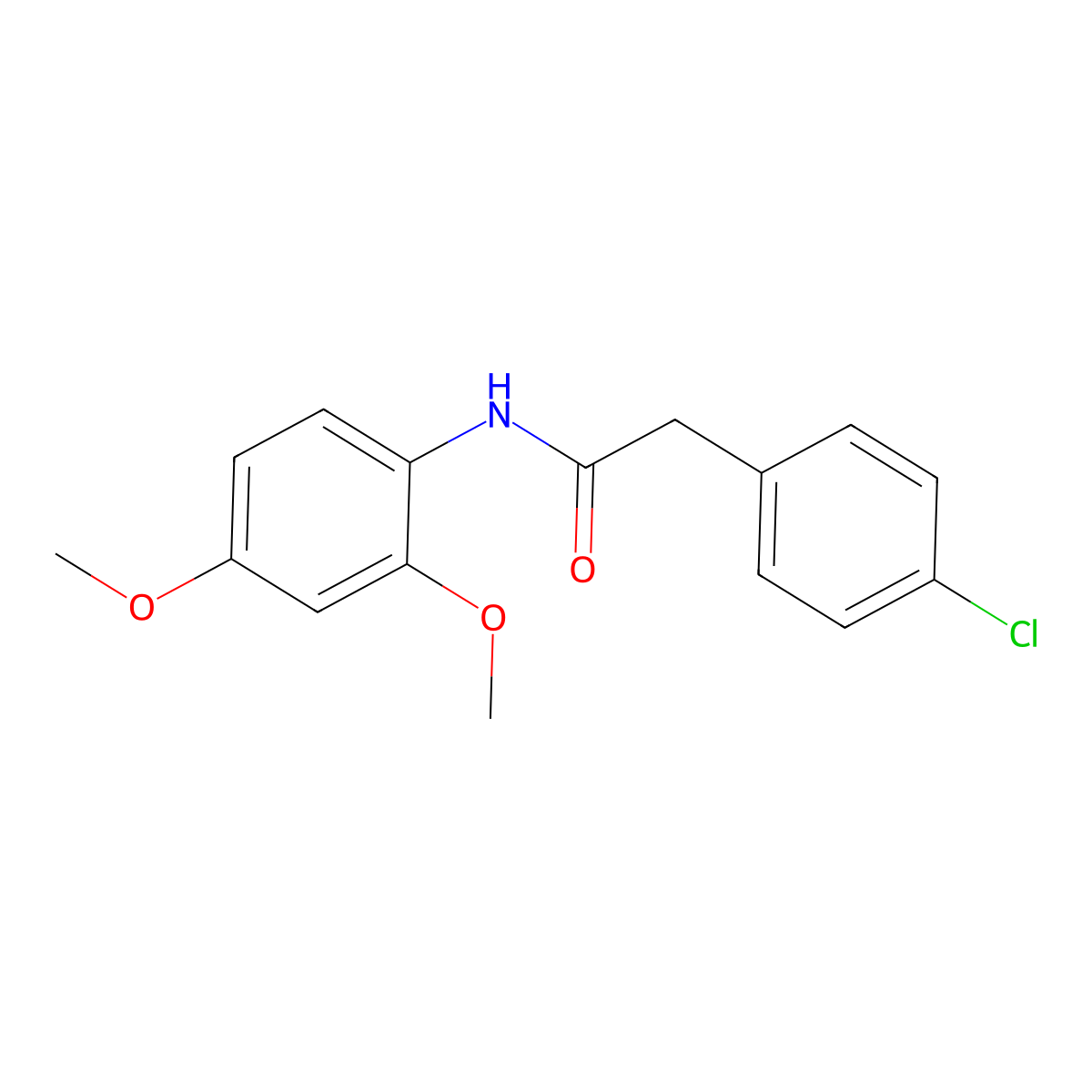 2-(4-chlorophenyl)-N-(2,4-dimethoxyphenyl)acetamide molecular structure, CAS 184837-36-3