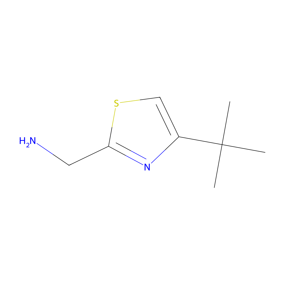 (4-Tert-butyl-1,3-thiazol-2-yl)methanamine molecular structure, CAS 184839-20-1