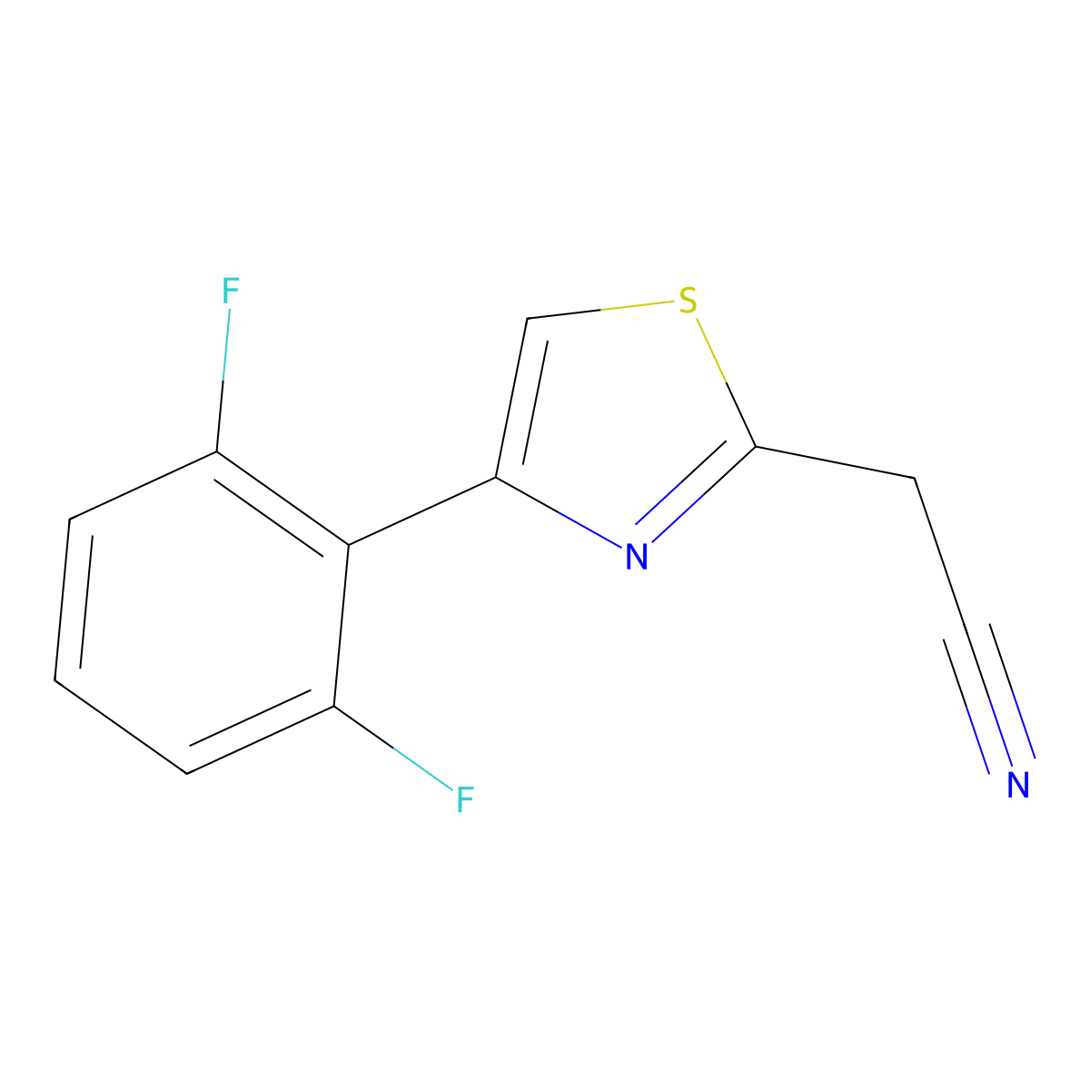 2-[4-(2,6-Difluorophenyl)-1,3-thiazol-2-yl]acetonitrile molecular structure, CAS 184839-29-0