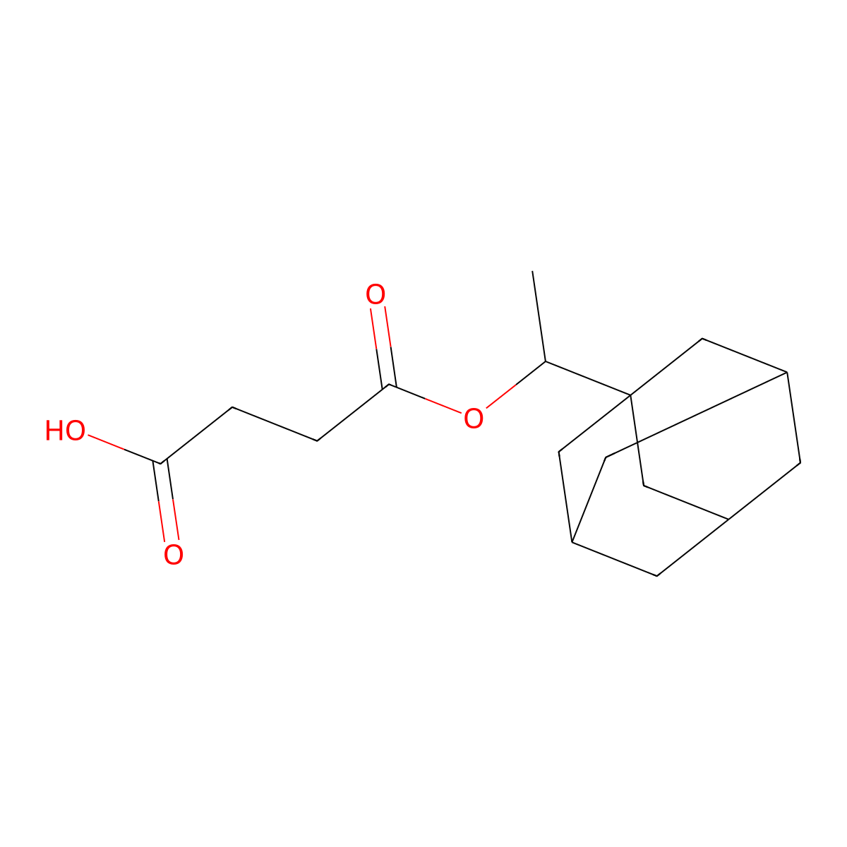 Succinic acid, mono(1-(1-adamantyl)ethyl) ester molecular structure, CAS 18484-32-7