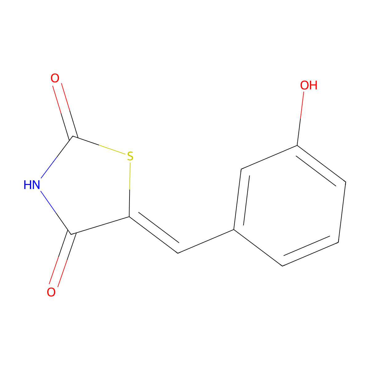 5-[(3-Hydroxyphenyl)methylidene]-1,3-thiazolidine-2,4-dione molecular structure, CAS 184840-72-0