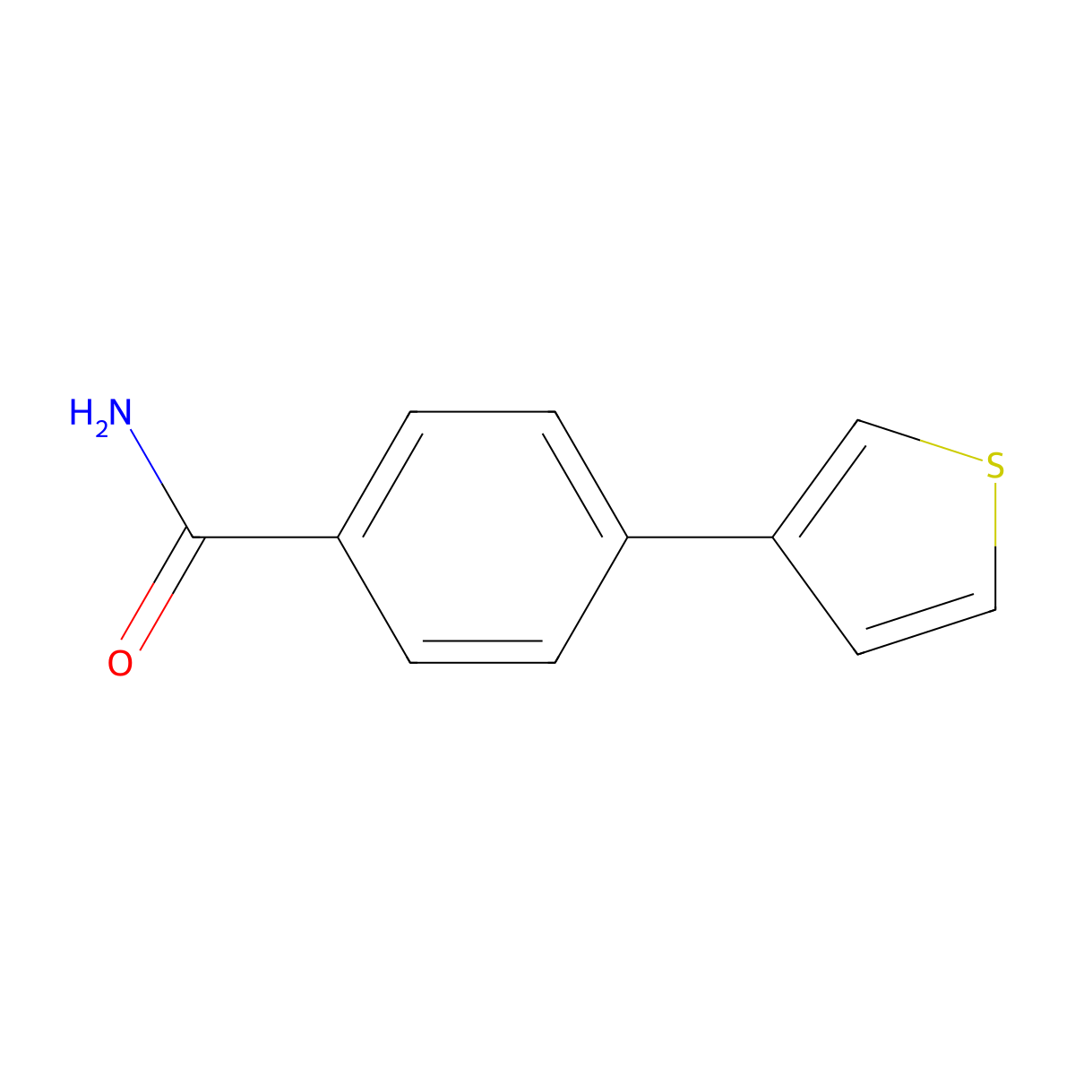 4-(Thiophen-3-yl)benzamide molecular structure, CAS 184842-70-4