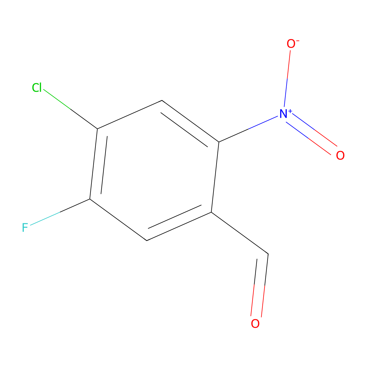 4-Chloro-5-fluoro-2-nitrobenzaldehyde molecular structure, CAS 184843-93-4