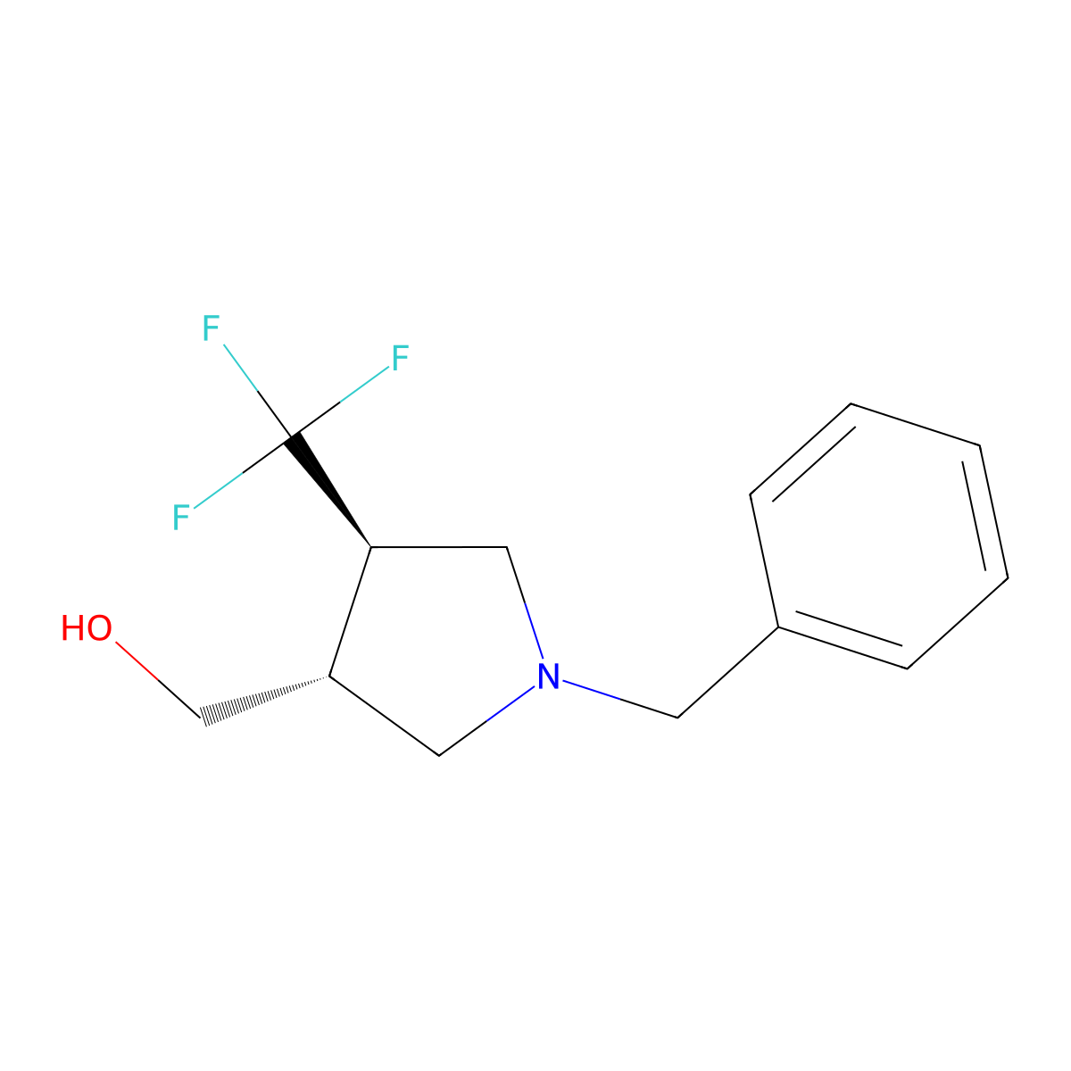 trans-(1-Benzyl-4-(trifluoromethyl)pyrrolidin-3-yl)methanol molecular structure, CAS 184844-98-2