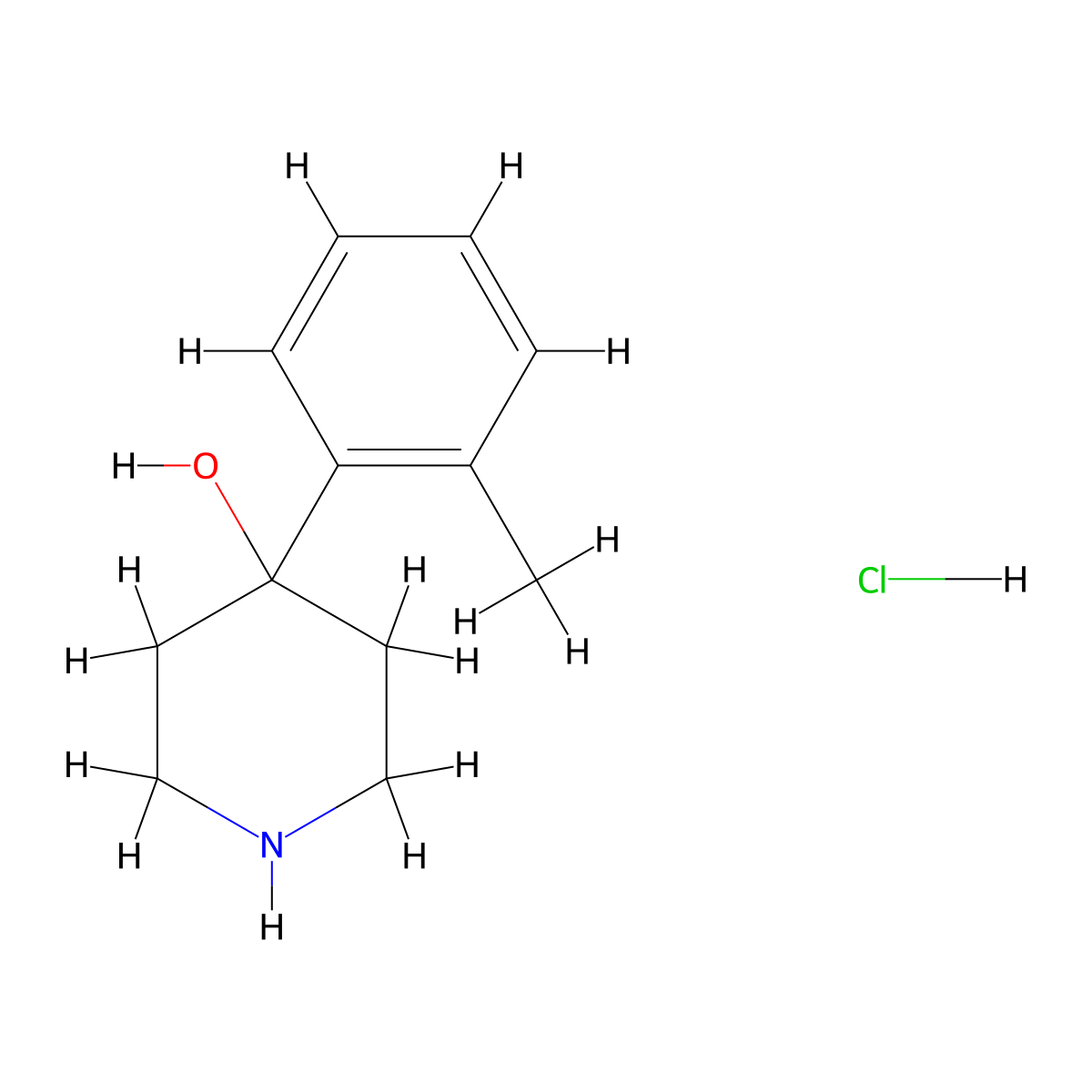 4-(2-Methylphenyl)piperidin-4-ol hydrochloride molecular structure, CAS 184845-62-3