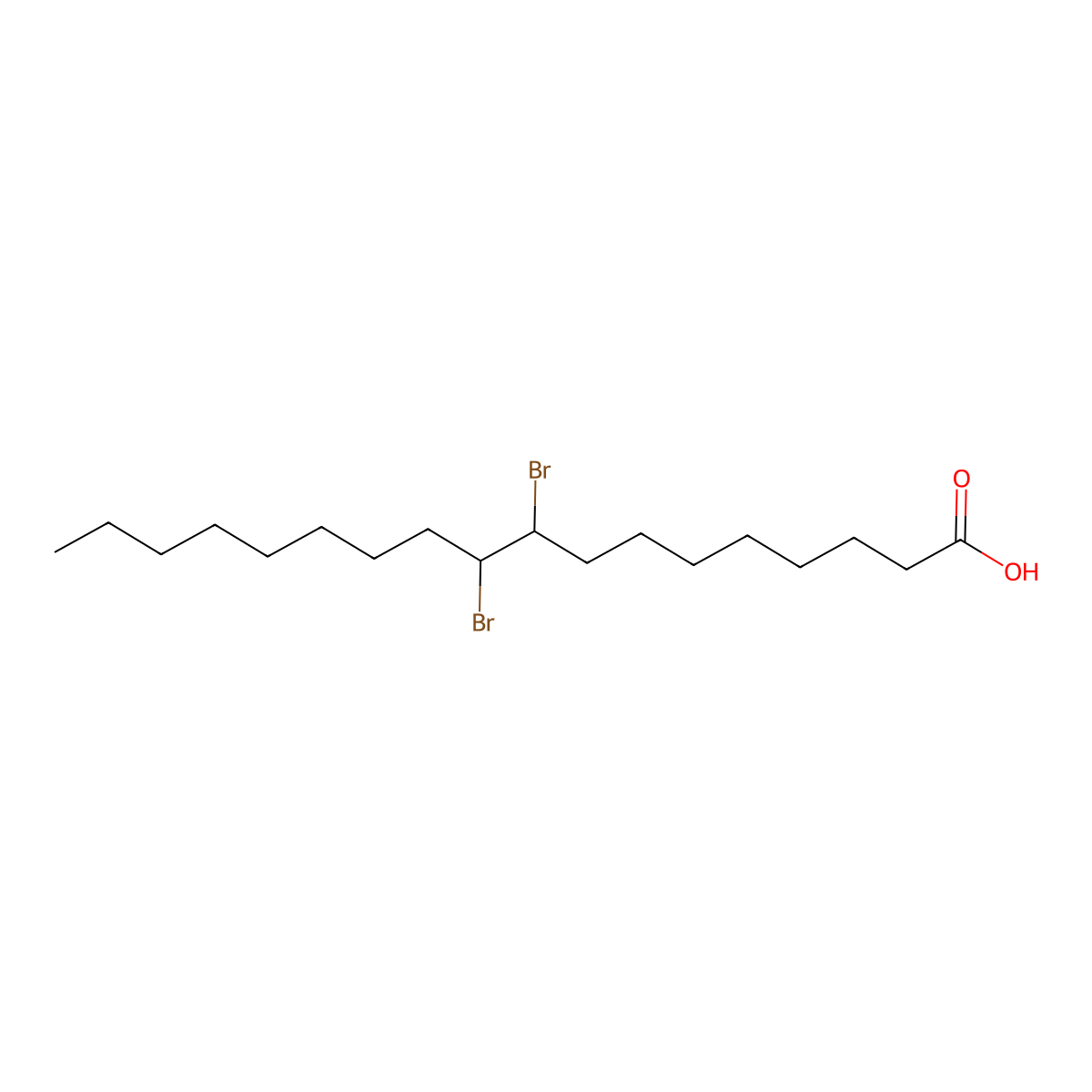 9,10-Dibromo-stearic acid molecular structure, CAS 18485-62-6