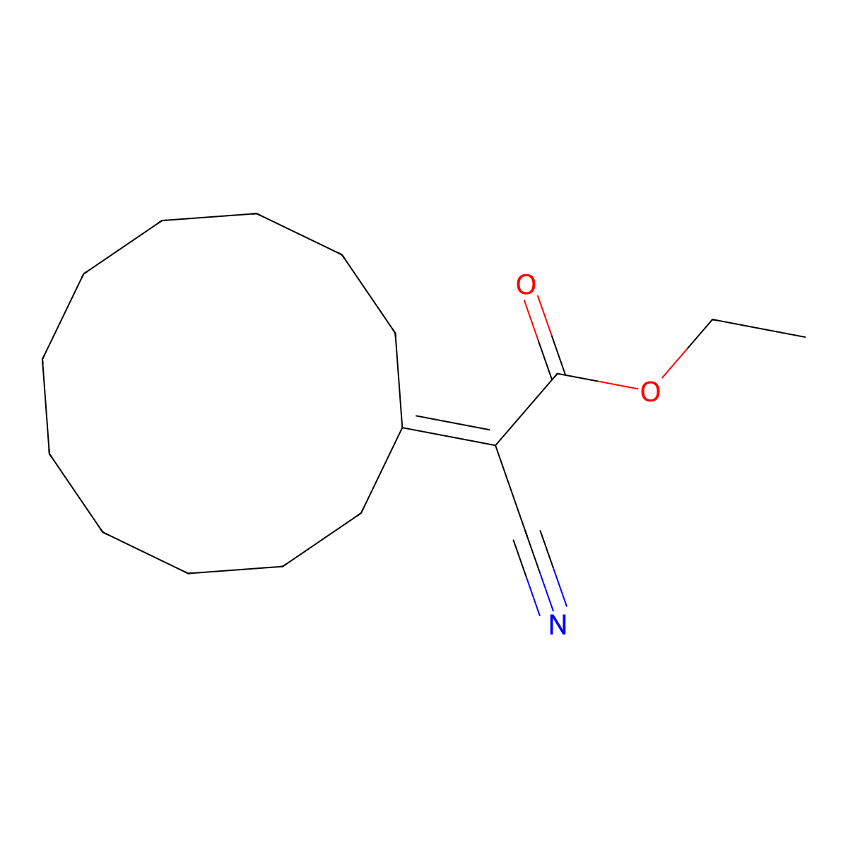 Ethyl cyano(cyclododecylidene)acetate molecular structure, CAS 184866-86-2