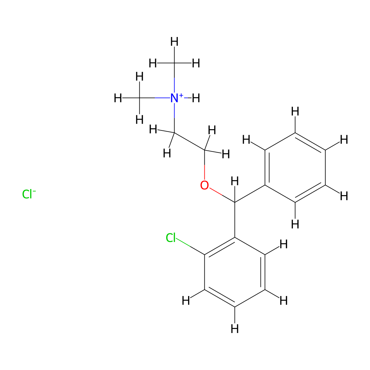 Ethylamine, 2-(o-chlorodiphenylmethoxy)-N,N-dimethyl-, hydrochloride molecular structure, CAS 18487-05-3