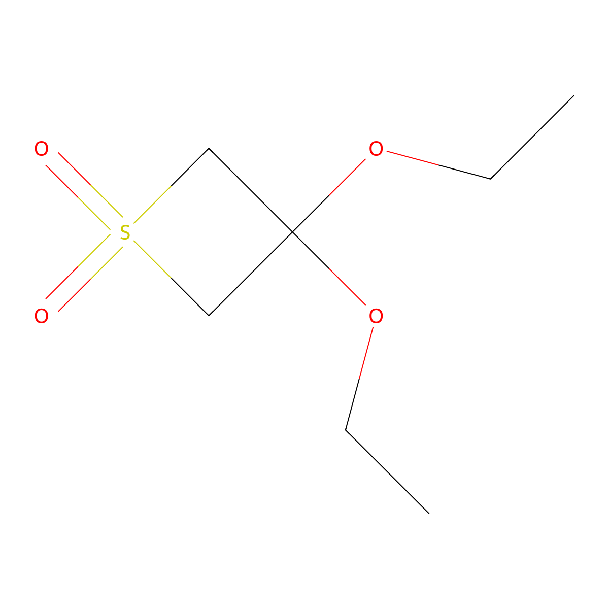 3,3-Diethoxythietane 1,1-dioxide molecular structure, CAS 18487-59-7