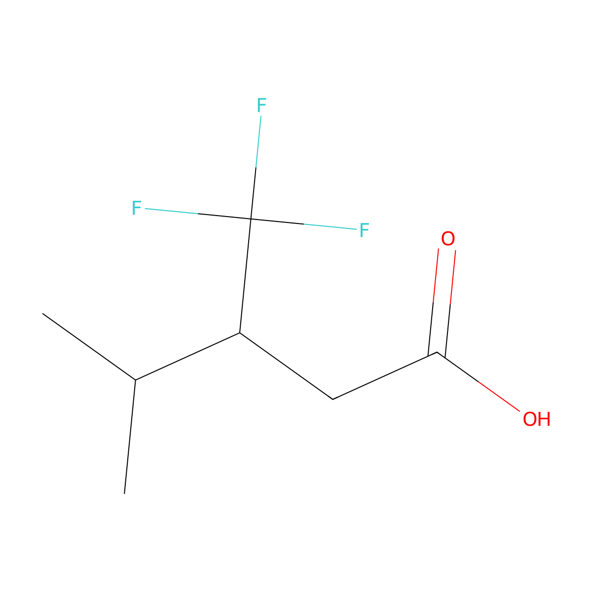 4-Methyl-3-(trifluoromethyl)pentanoic acid molecular structure, CAS 184876-90-2
