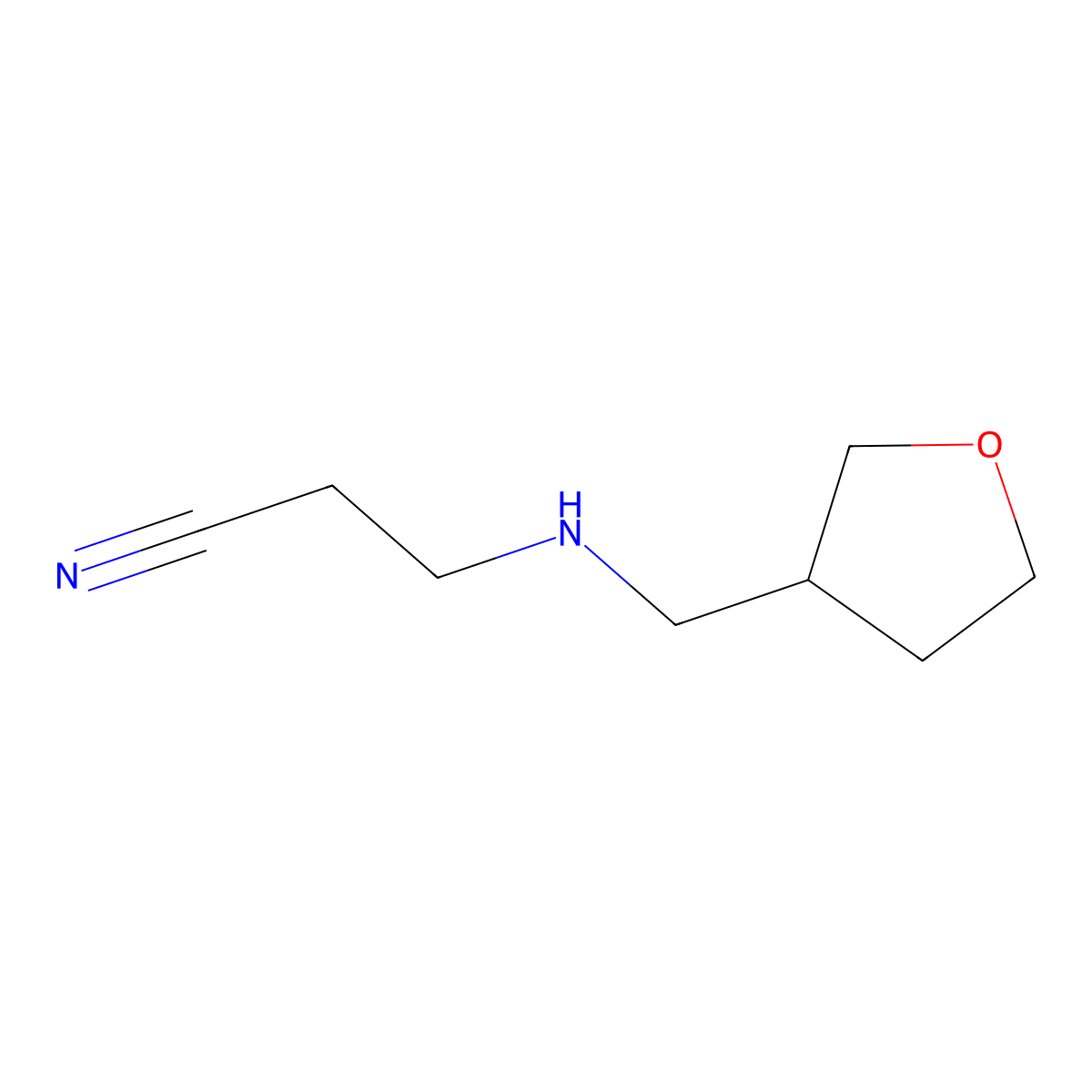 3-{[(Oxolan-3-yl)methyl]amino}propanenitrile molecular structure, CAS 184888-17-3