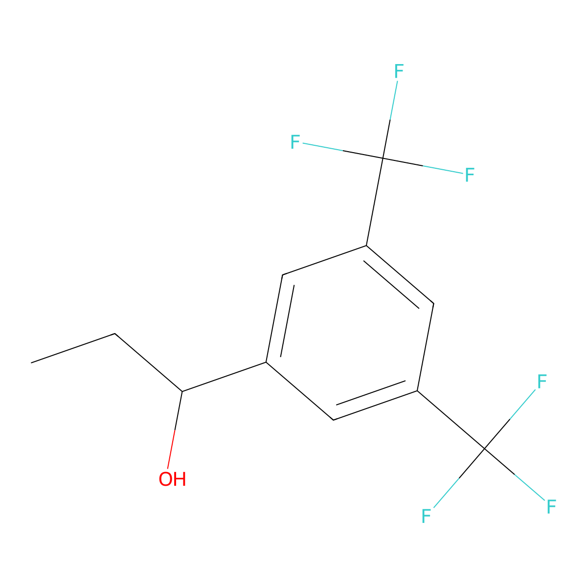 1-[3,5-Bis(trifluoromethyl)phenyl]propan-1-ol molecular structure, CAS 184888-50-4