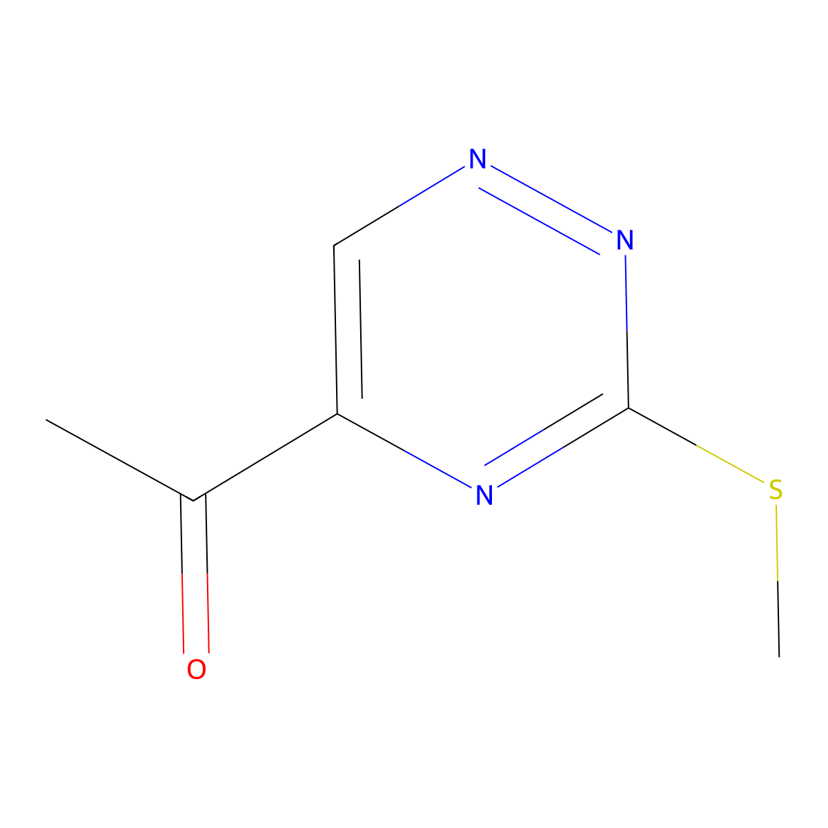 1-(3-(Methylthio)-1,2,4-triazin-5-yl)ethanone molecular structure, CAS 184895-81-6