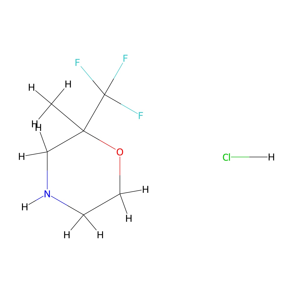 2-Methyl-2-(trifluoromethyl)morpholine hydrochloride molecular structure, CAS 1848952-59-9