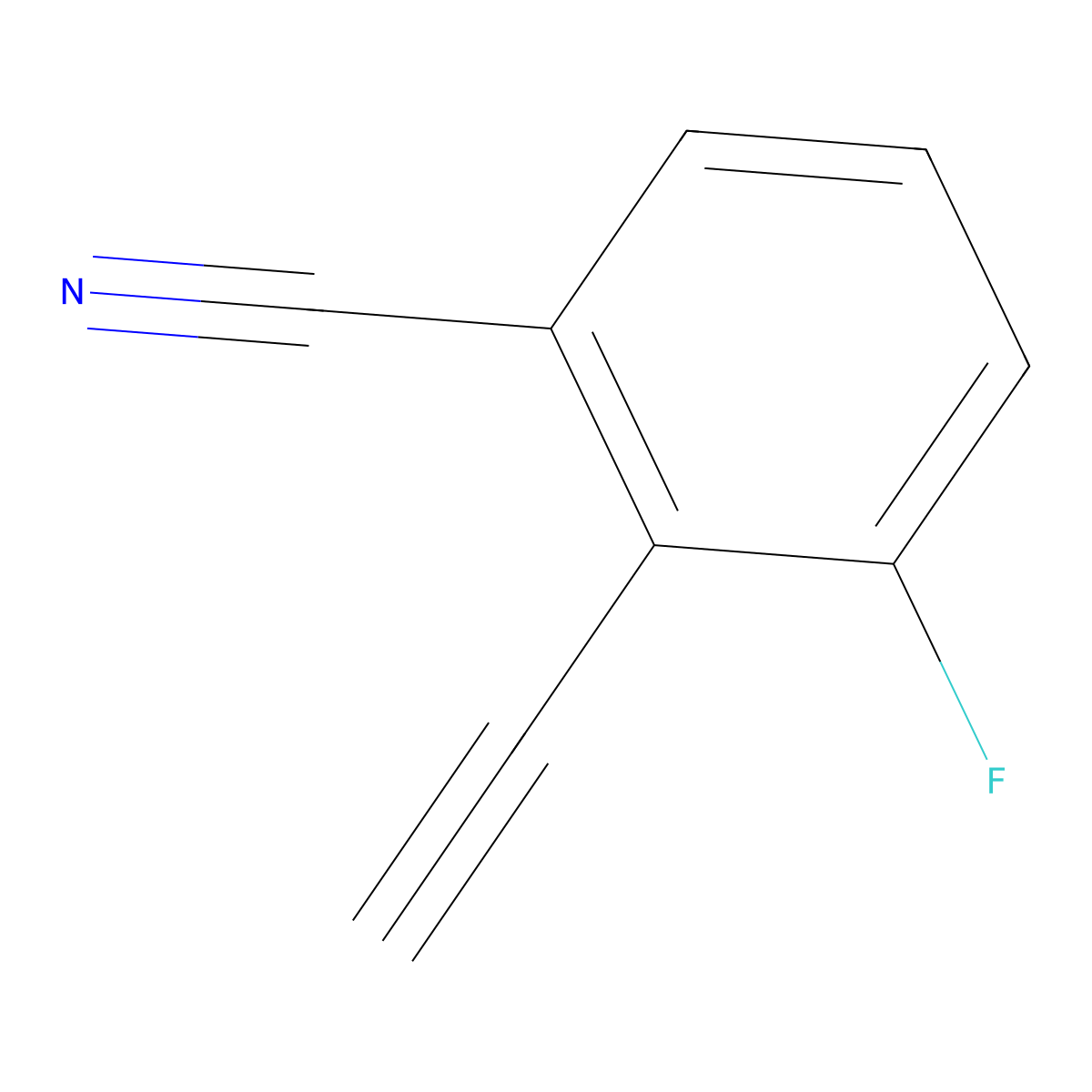 2-Ethynyl-3-fluorobenzonitrile molecular structure, CAS 1848959-59-0