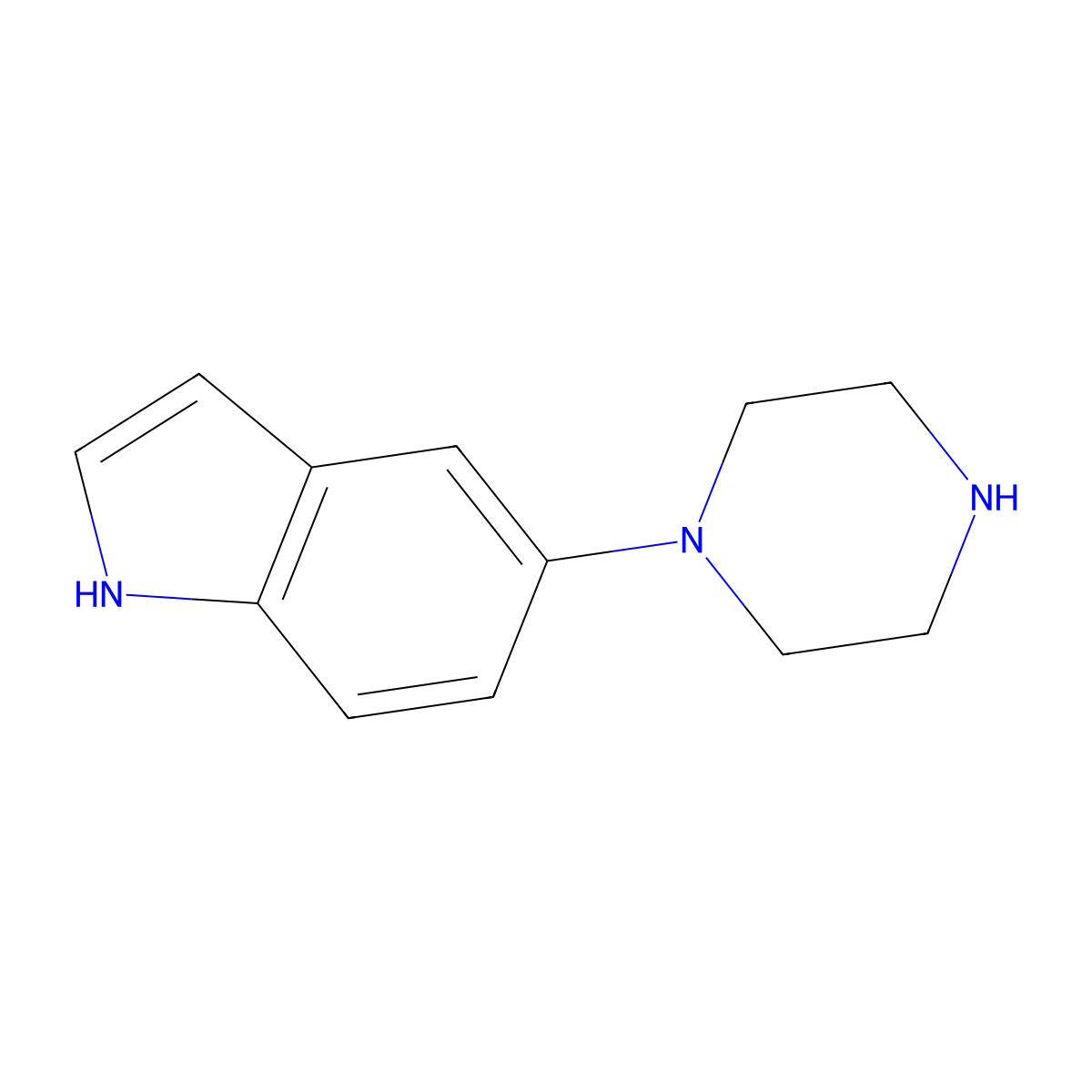5-(piperazin-1-yl)-1H-indole molecular structure, CAS 184899-15-8