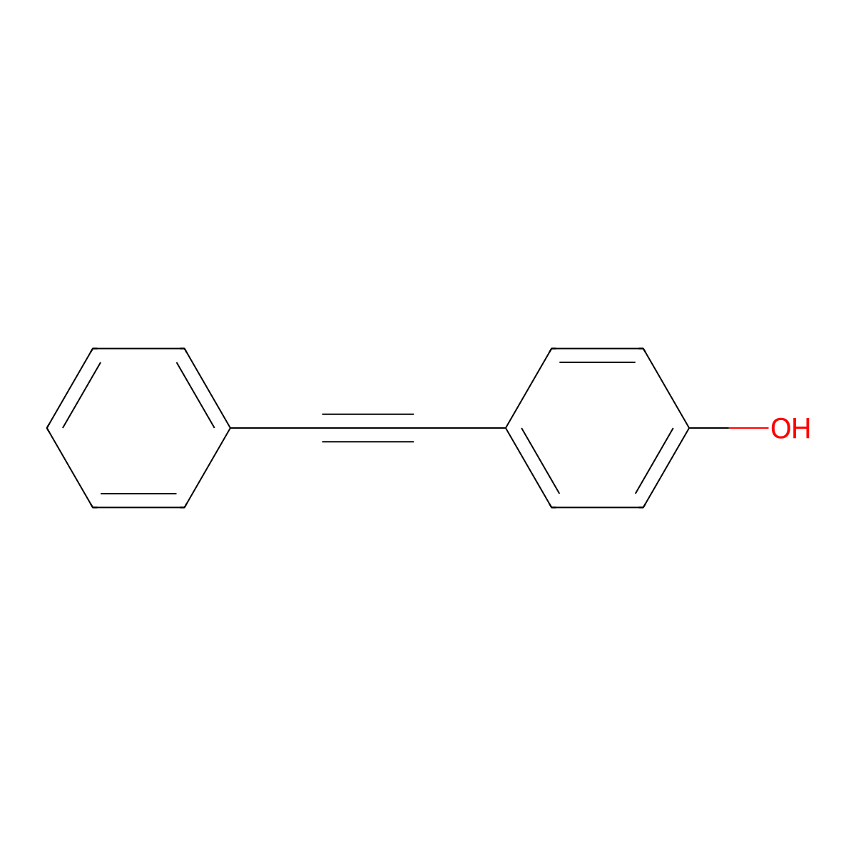 4-(2-Phenylethynyl)phenol molecular structure, CAS 1849-26-9