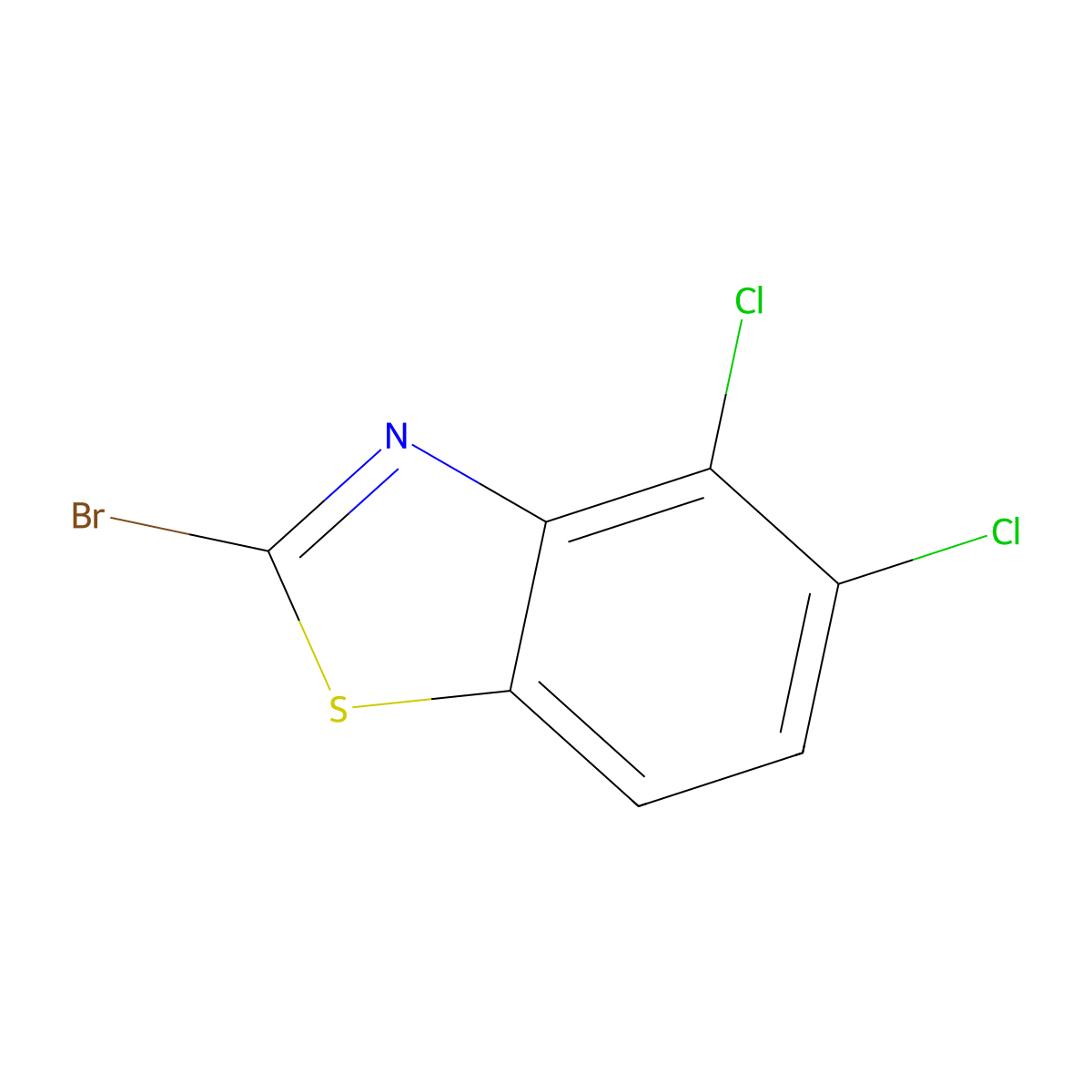 2-Bromo-4,5-dichloro-1,3-benzothiazole molecular structure, CAS 1849-69-0