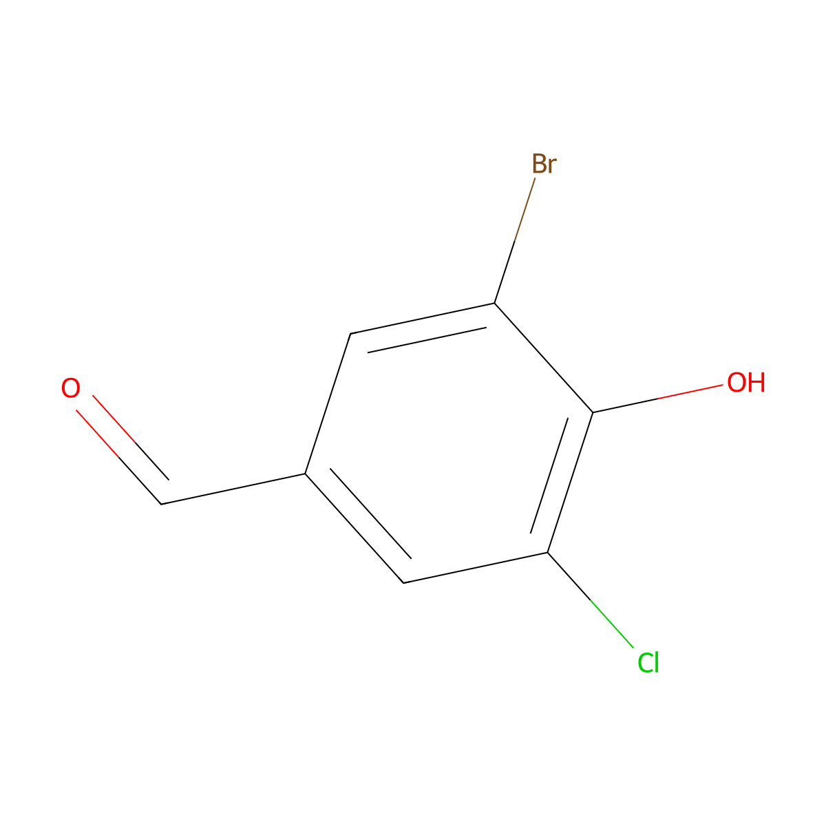 3-Bromo-5-chloro-4-hydroxybenzaldehyde molecular structure, CAS 1849-76-9