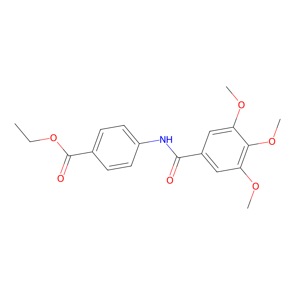 Benzoic acid, p-(3,4,5-trimethoxybenzamido)-, ethyl ester molecular structure, CAS 1849-89-4