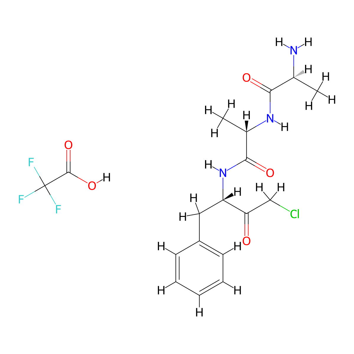 Ala-ala-phe-chloromethylketone tfa molecular structure, CAS 184901-82-4