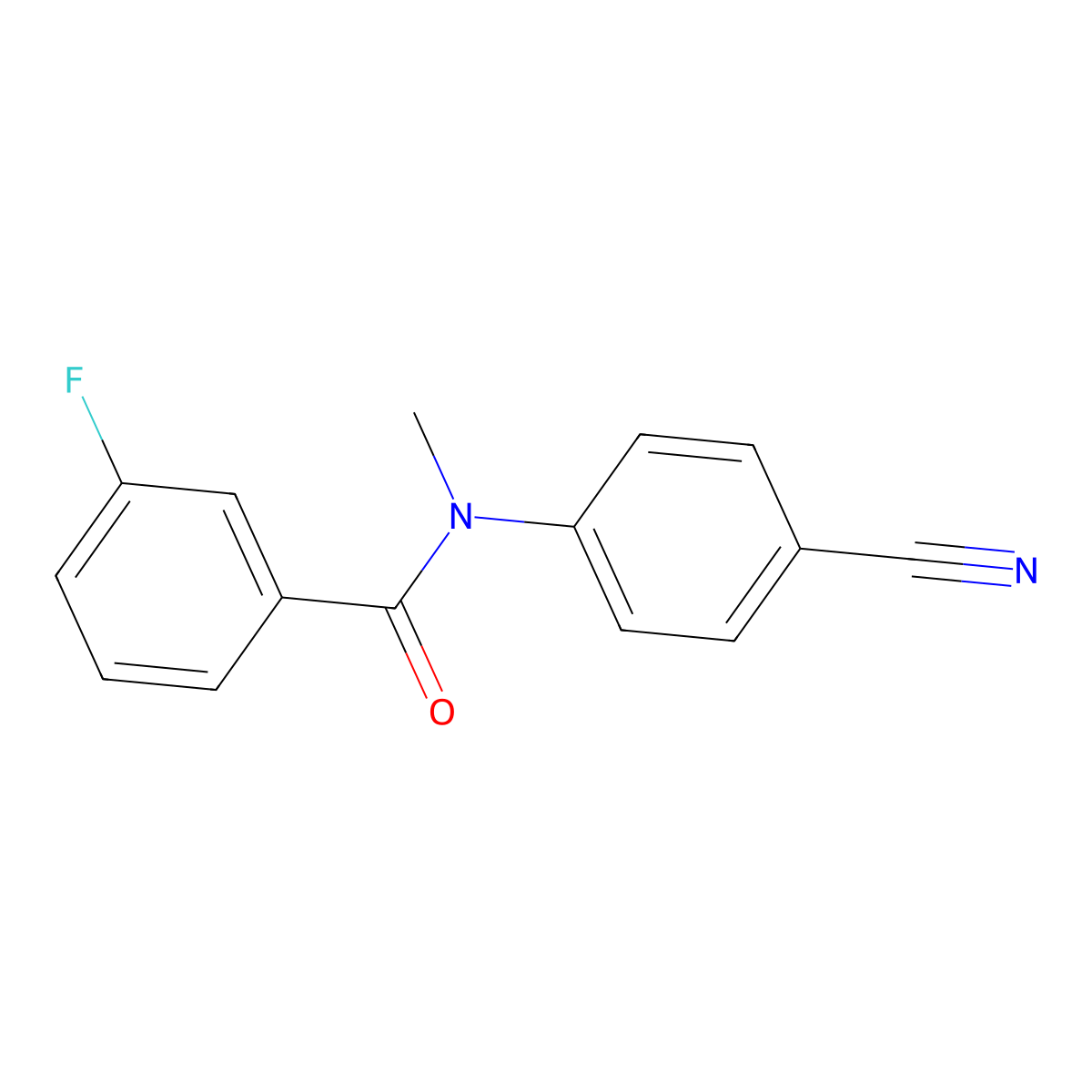 N-(4-cyanophenyl)-3-fluoro-N-methylbenzamide molecular structure, CAS 184903-72-8