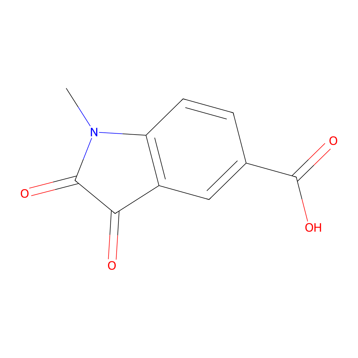 1-Methyl-2,3-dioxoindoline-5-carboxylic acid molecular structure, CAS 184904-69-6