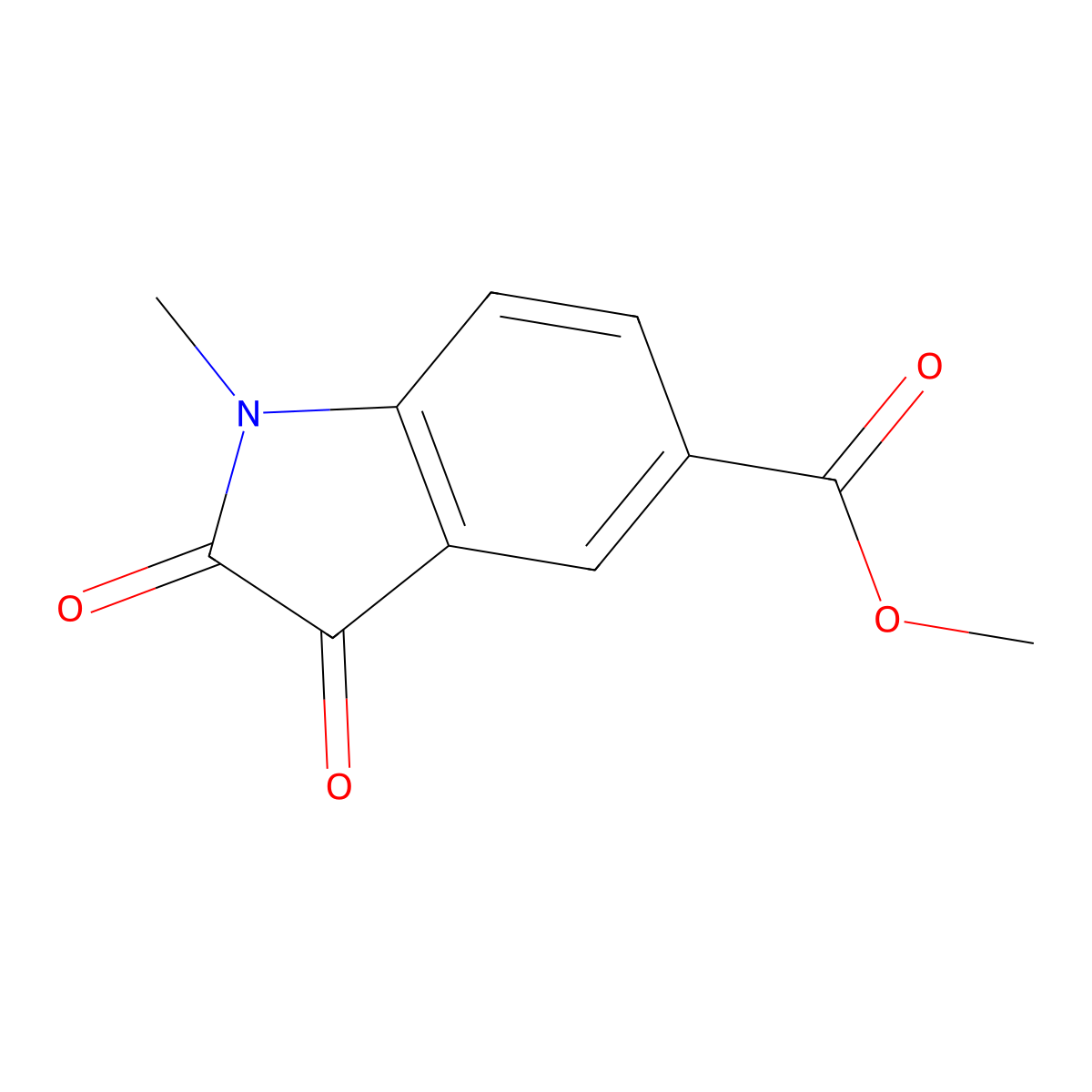 Methyl 1-methyl-2,3-dioxoindoline-5-carboxylate molecular structure, CAS 184904-70-9