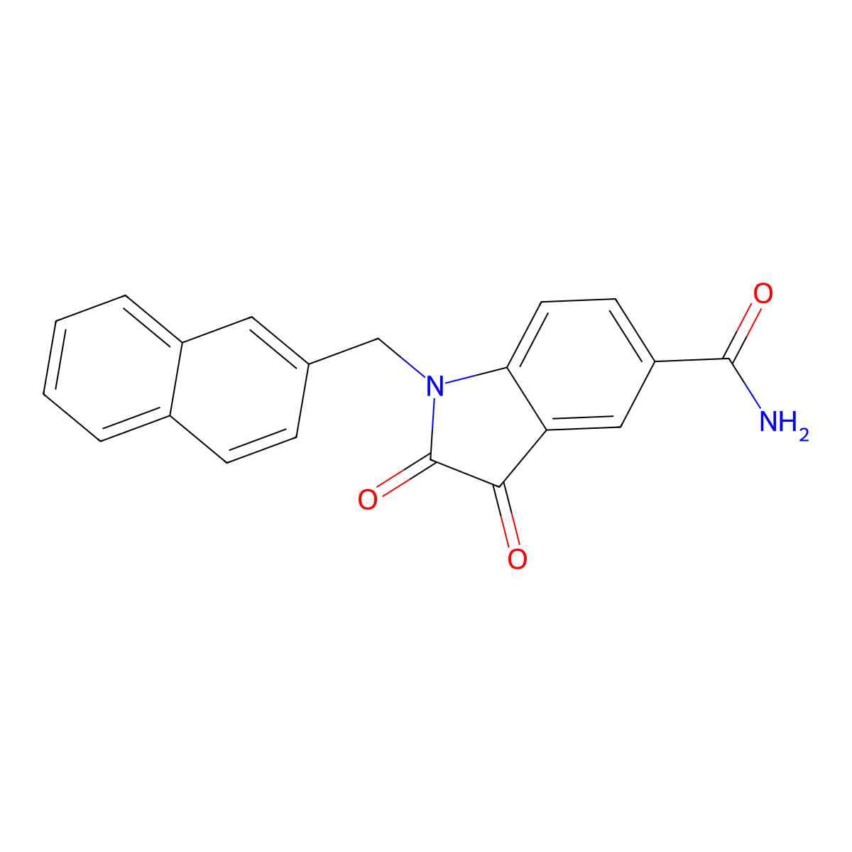 1-(Naphthalen-2-ylmethyl)-2,3-dioxoindole-5-carboxamide molecular structure, CAS 184904-82-3