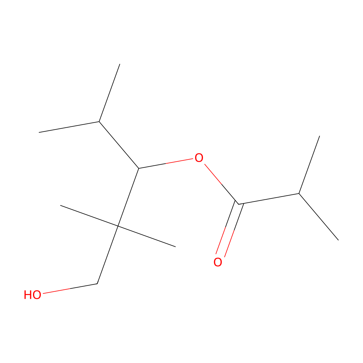 3-Hydroxy-2,2-dimethyl-1-(1-methylethyl)propyl isobutyrate molecular structure, CAS 18491-15-1