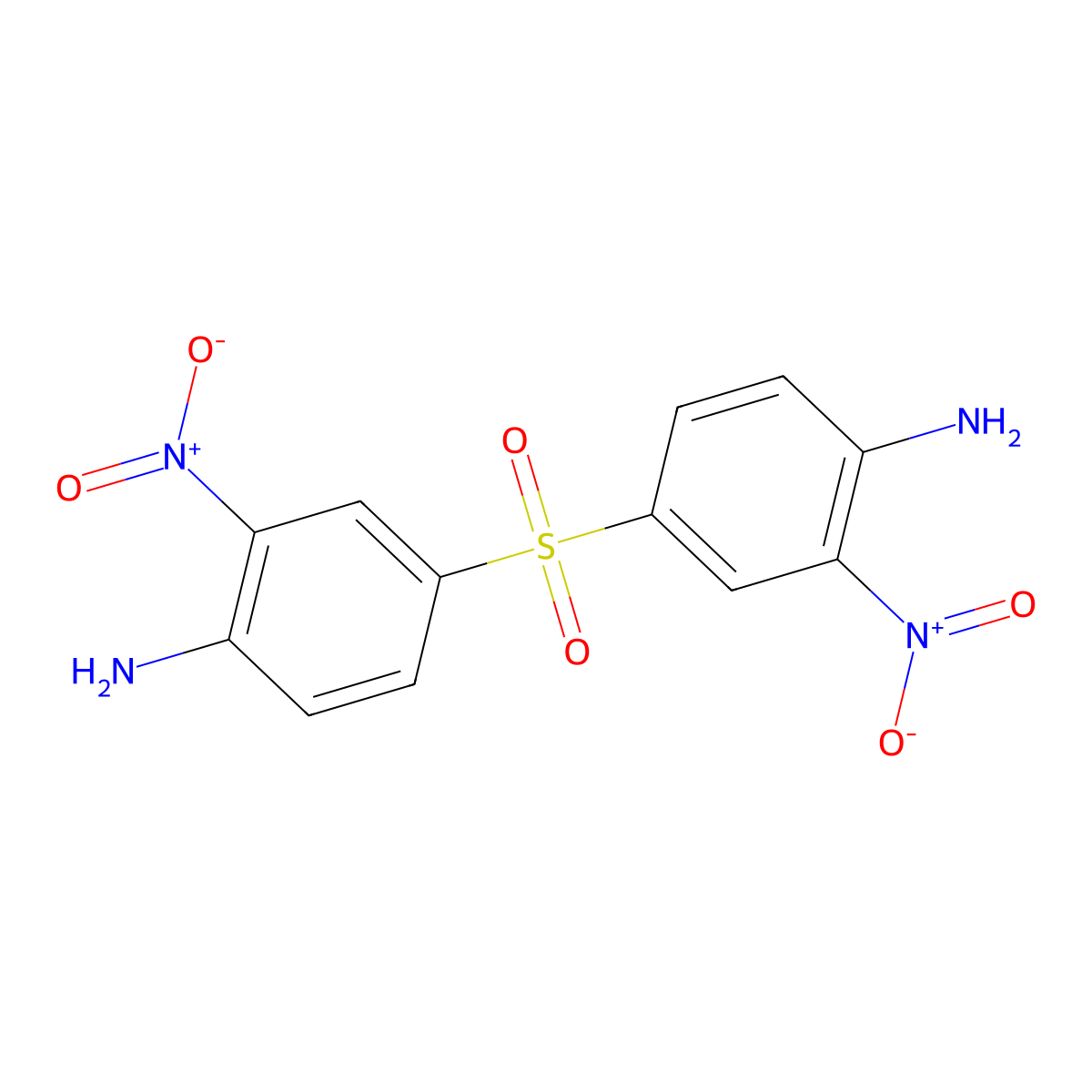 Bis[3-nitro-4-aminophenyl]sulfone molecular structure, CAS 18491-91-3