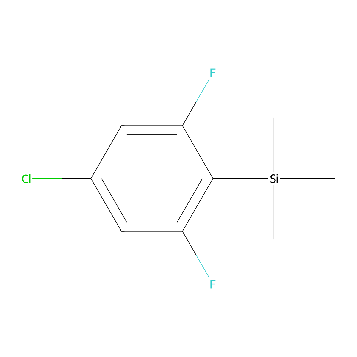 (4-Chloro-2,6-difluorophenyl)trimethylsilane molecular structure, CAS 184910-19-8