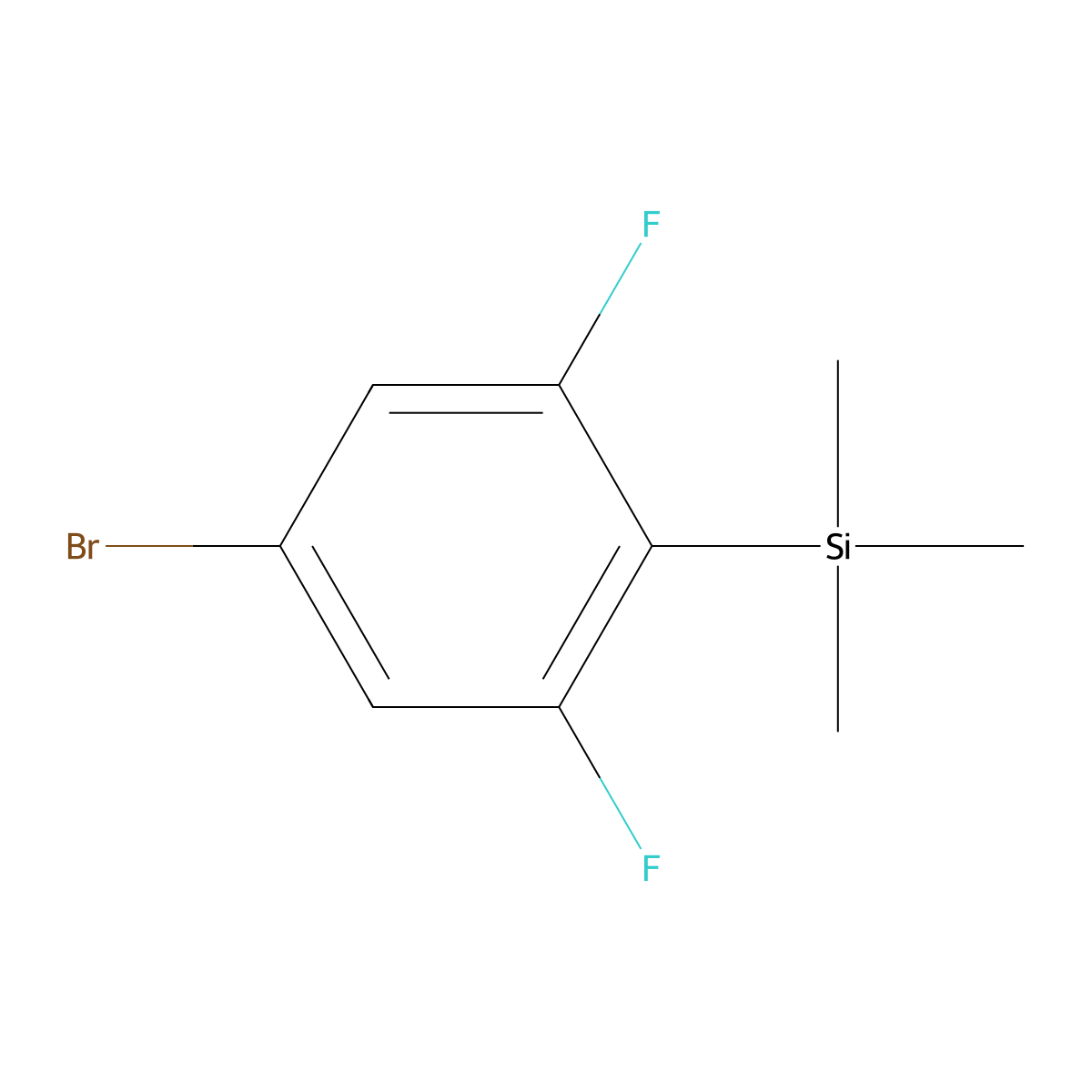 (4-Bromo-2,6-difluorophenyl)trimethylsilane molecular structure, CAS 184910-20-1