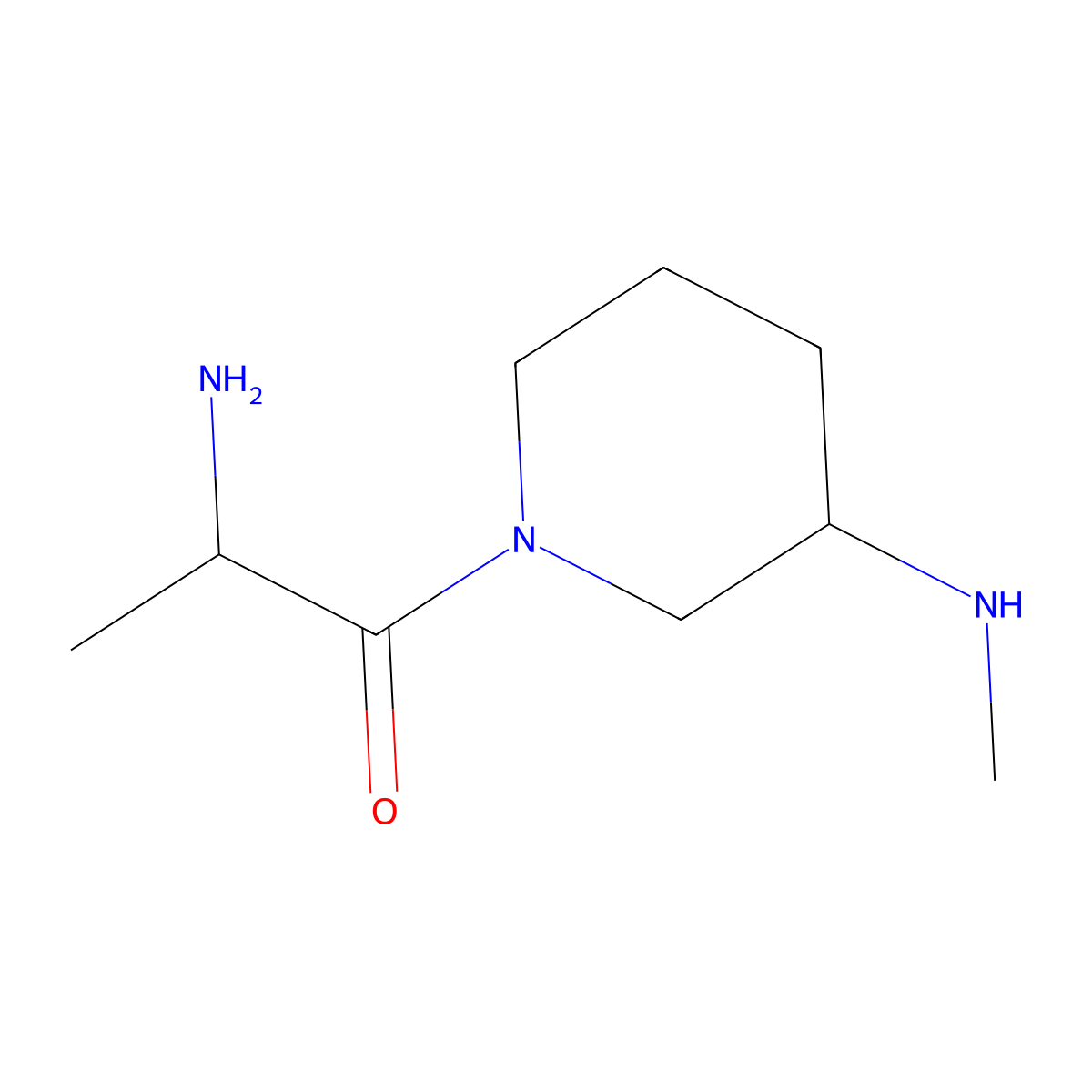 (2S)-2-amino-1-[3-(methylamino)piperidin-1-yl]propan-1-one molecular structure, CAS 1849143-76-5