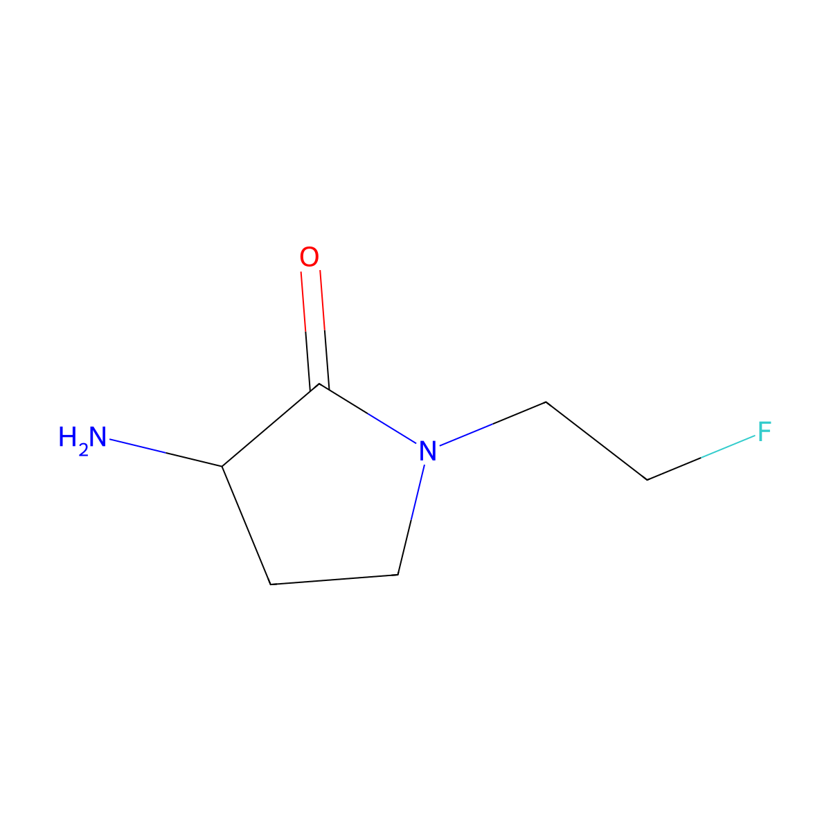 3-Amino-1-(2-fluoroethyl)pyrrolidin-2-one molecular structure, CAS 1849181-08-3