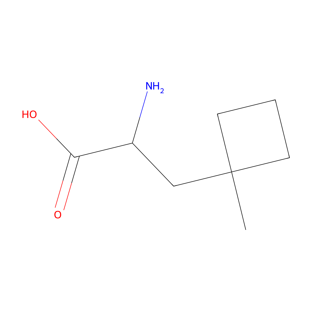 2-Amino-3-(1-methylcyclobutyl)propanoic acid molecular structure, CAS 1849185-75-6