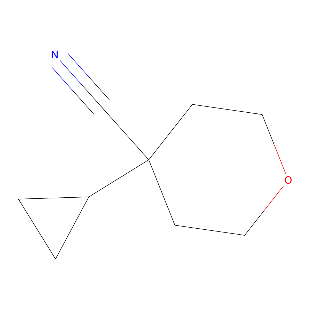 4-Cyclopropyloxane-4-carbonitrile molecular structure, CAS 1849192-47-7