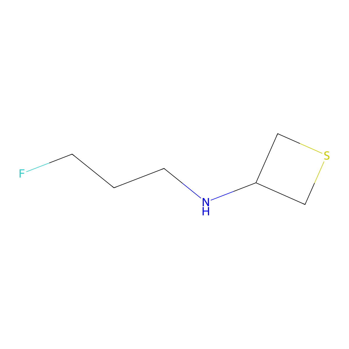 N-(3-Fluoropropyl)thietan-3-amine molecular structure, CAS 1849195-10-3