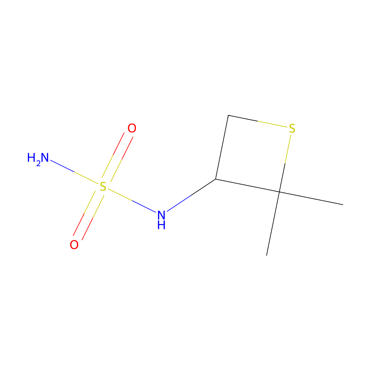 N-(2,2-Dimethyl-3-thietanyl)sulfamide molecular structure, CAS 1849195-72-7