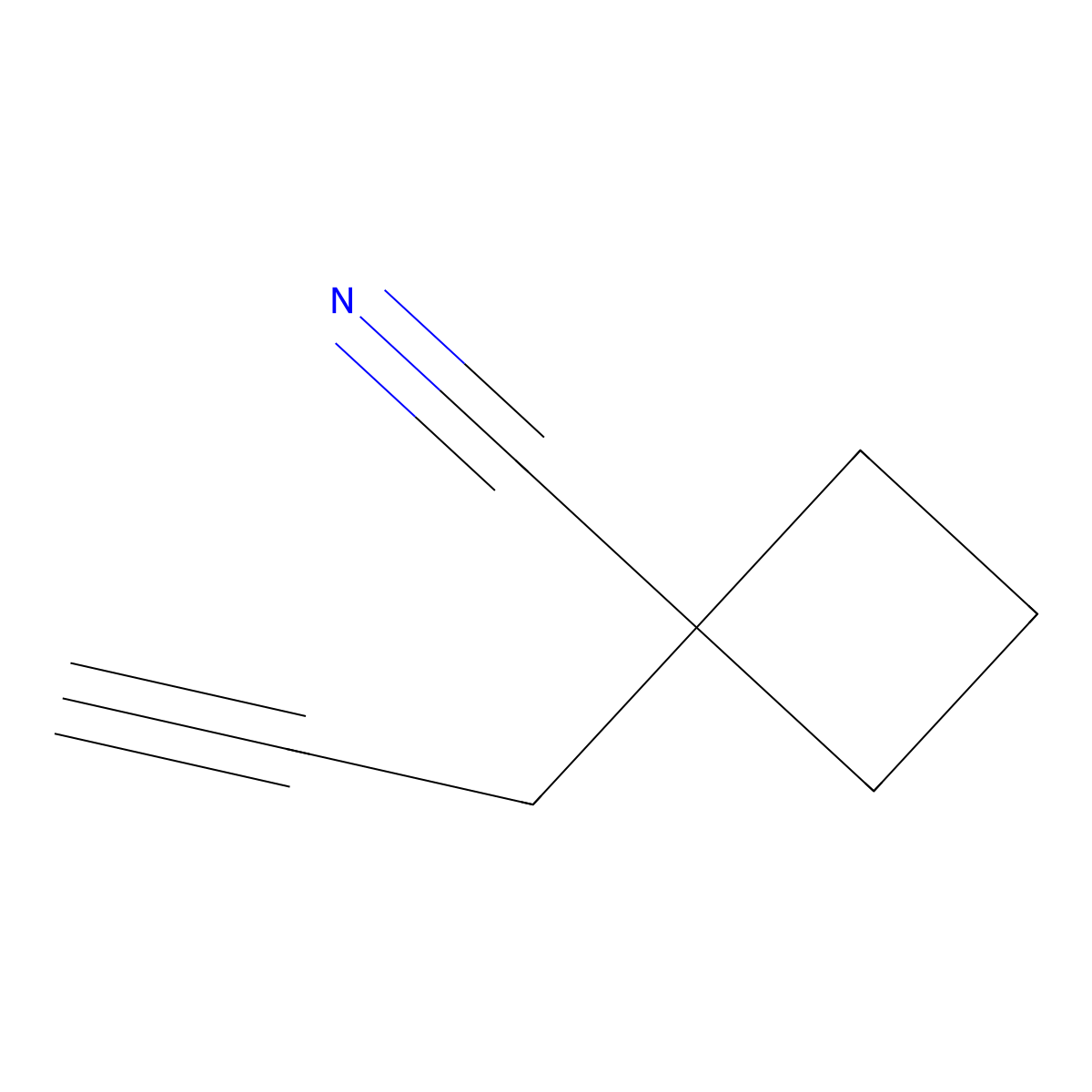 1-(Prop-2-yn-1-yl)cyclobutane-1-carbonitrile molecular structure, CAS 1849197-85-8