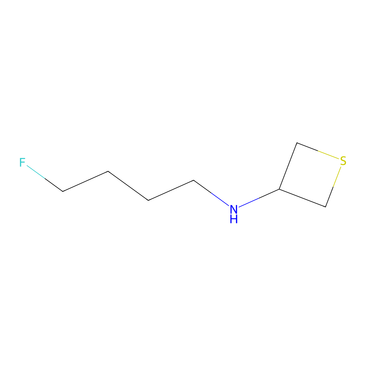 N-(4-Fluorobutyl)thietan-3-amine molecular structure, CAS 1849198-98-6