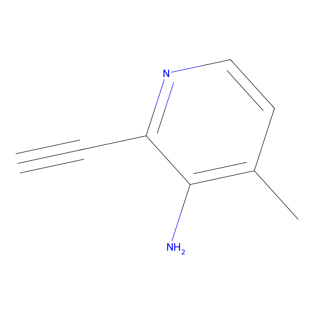 2-Ethynyl-4-methylpyridin-3-amine molecular structure, CAS 1849200-19-6