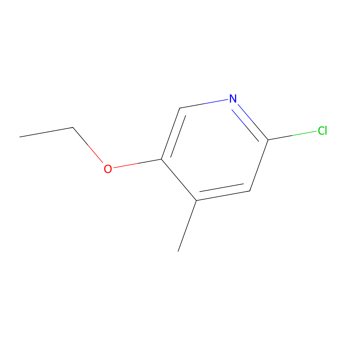 2-Chloro-5-ethoxy-4-methylpyridine molecular structure, CAS 1849201-94-0