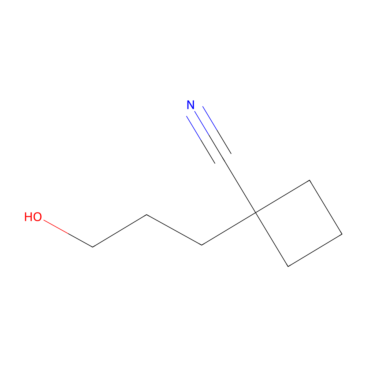 1-(3-Hydroxypropyl)cyclobutane-1-carbonitrile molecular structure, CAS 1849202-58-9