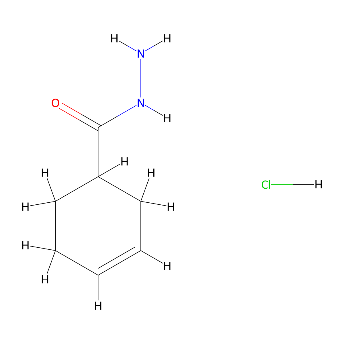 Cyclohex-3-ene-1-carbohydrazide hydrochloride molecular structure, CAS 1849208-06-5