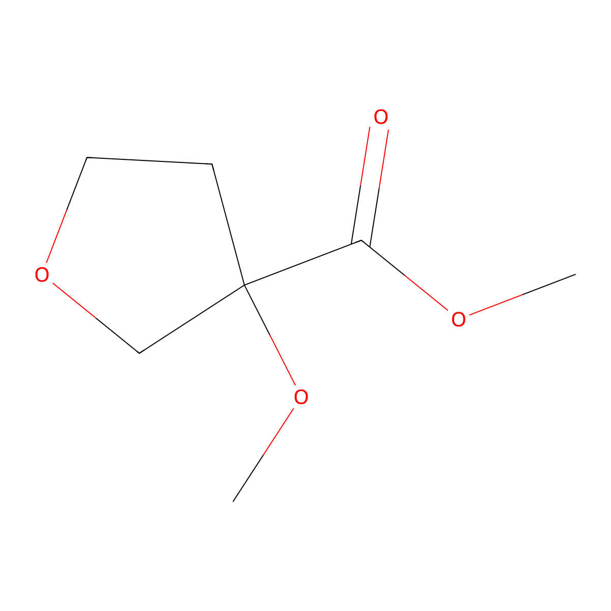 Methyl 3-methoxyoxolane-3-carboxylate molecular structure, CAS 1849208-21-4