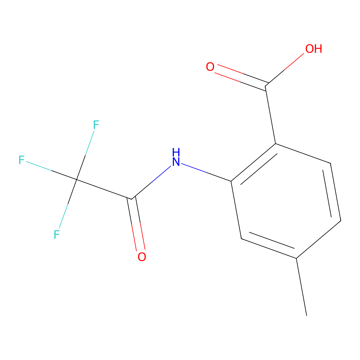 4-Methyl-2-trifluoroacetamido-benzoic acid molecular structure, CAS 184921-02-6